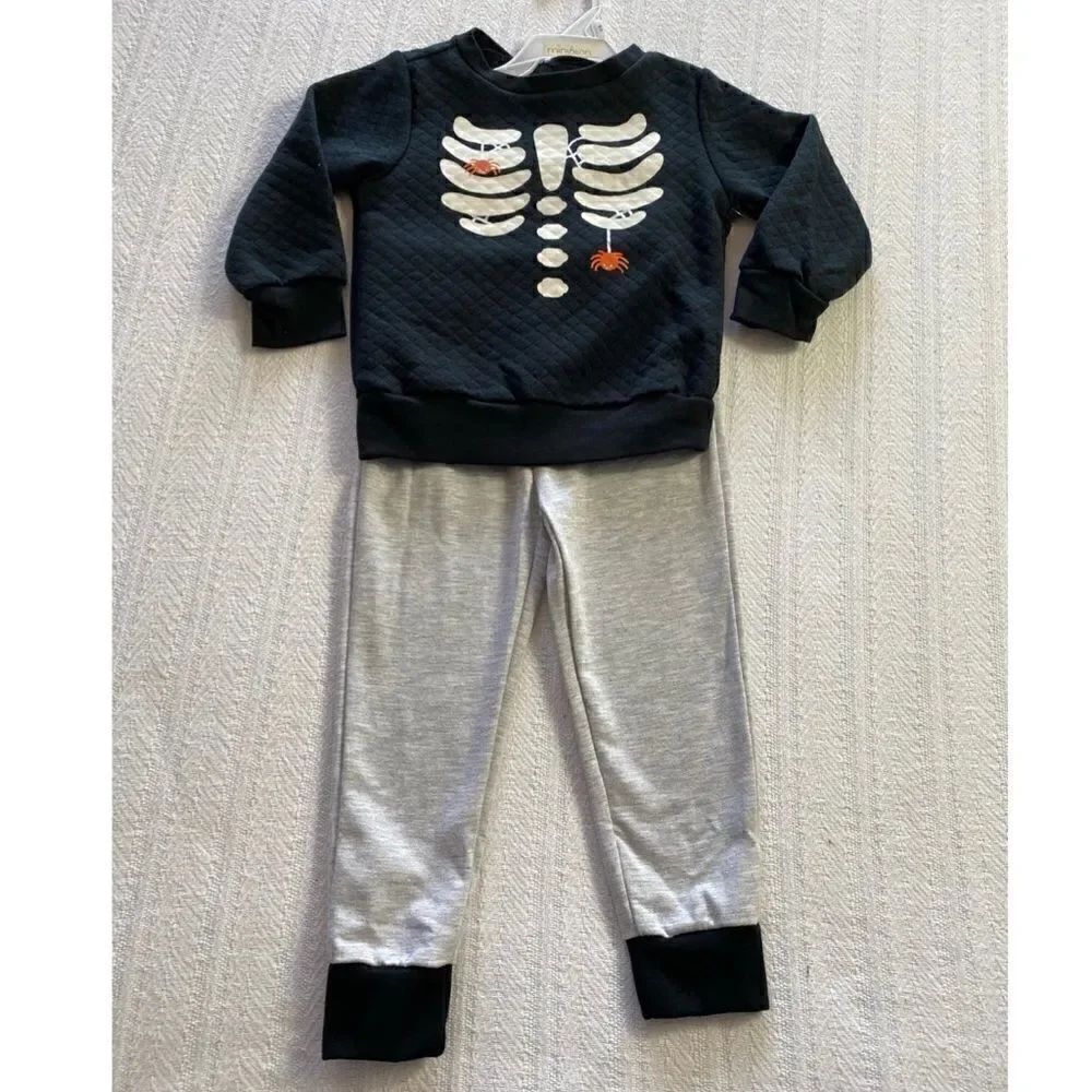 MiniBean Boy’s 24M 2-Piece Skeleton Jogger Set